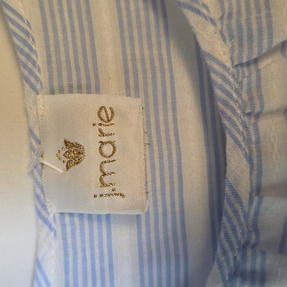 J. Marie Blue and White Striped Blouse - Picture 2 of 5